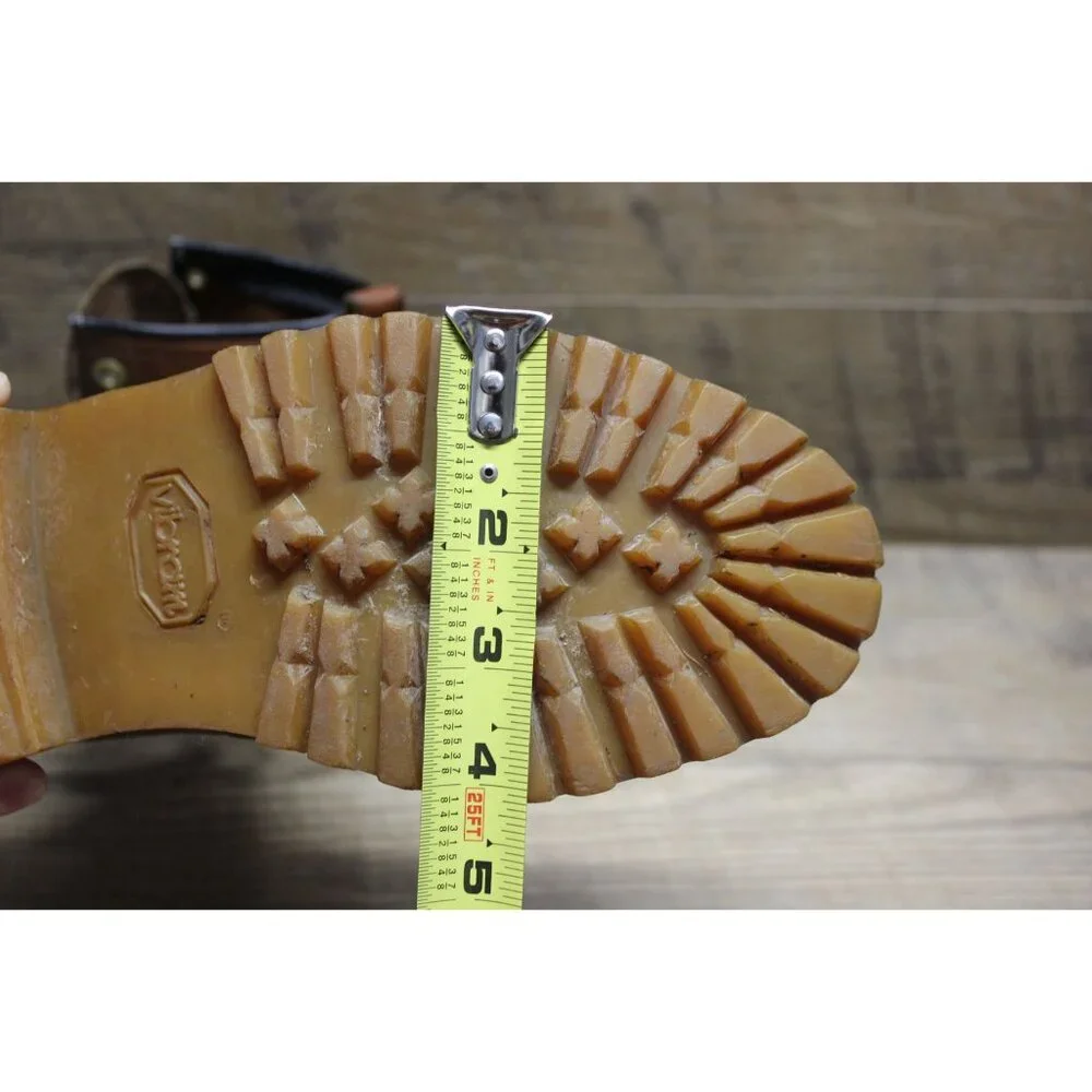 Safety and Supply co vintage men's brown leather moc toe 7 eye work‎ boots 6-6.5